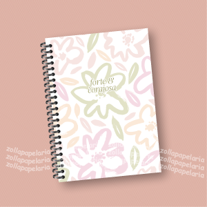 Agenda Forte e Corajosa - Flores Miolo Off Set 15x21cm Impressão Colorida Capa Dura Laminada Fechamento em Espiral 1 Dia por Página: 410 páginas | 2 Dias por Página: 230 páginas