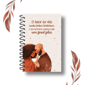 Caderno Cartas para Deus - Casais Capa Dura 15x21cm Impressão colorida Laminação Fechamento em Espiral 100 folhas (200 páginas)