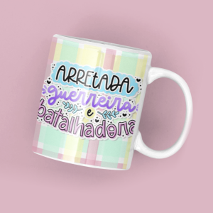 Caneca Personalizada Cerâmica 325ml Estampa Colorida  Branca Brilho 