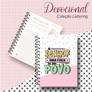 Devocional - O Senhor dará Força Capa Dura Miolo Off Set 75g 15,5x21,5cm Colorido Laminação Padrão Espiral Cristal 100 Folhas (200 páginas)