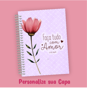 Mini Caderno Personalizado Miolo Off Set 75g 10x15cm Colorido Capa Dura Espiral 