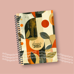 Planner Catia Miolo Off Set 75g 15x21cm Impressão Colorida Capa Dura Laminada Fechamento em Espiral 222 páginas