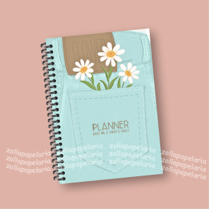 Planner Jully Miolo Off Set 75g 15x21cm Impressão Colorida Capa Dura Laminada Fechamento em Espiral 222 Páginas