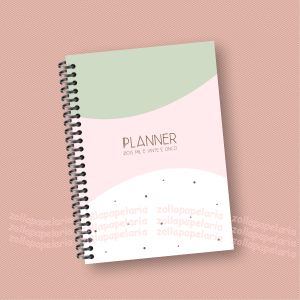 Planner Luna Miolo Off Set 75g 15x21cm Impressão Colorida Capa Dura Laminada Fechamento em Espiral 222 páginas