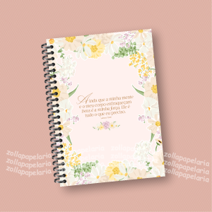 Planner Versículo Miolo Off Set 75g 15x21cm Impressão Colorida Capa Dura Laminada Fechamento em Espiral 222 páginas